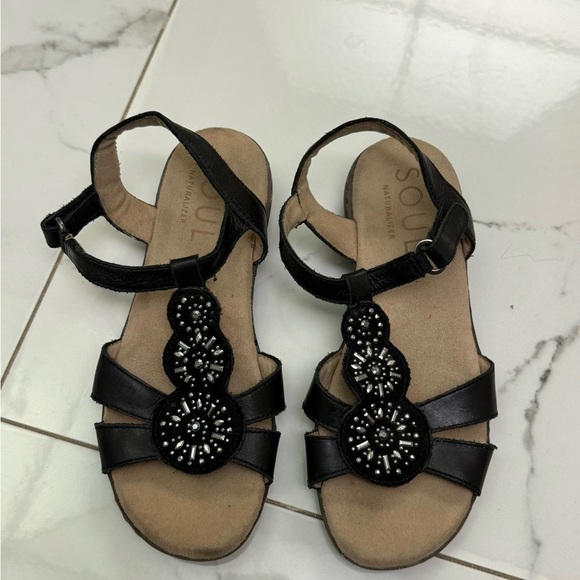 Naturalizer Shoes - Soul Naturalizer Black Beaded Sandals Size 6